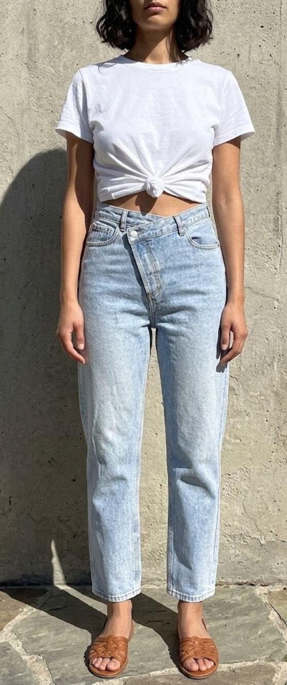 Vintage Aili Artisan Criss Cross High Waisted Straight Leg Jeans ✨ Size 29/30